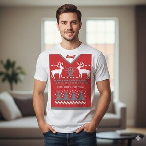 White Budweiser Ugly Christmas Sweater Shirt